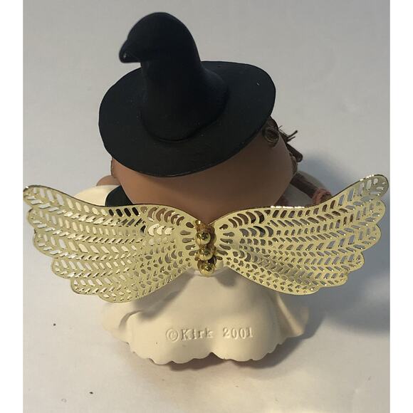 Angel Cheeks Halloween Figurine “Witch Hat and Broom” 2001 Russ Kirk Critters - Picture 2 of 4